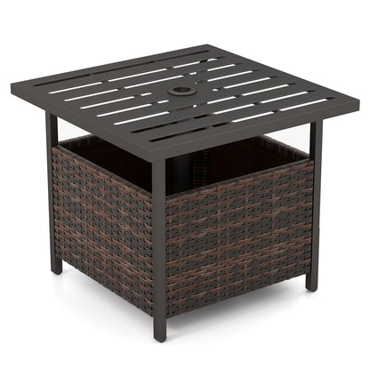 Outdoor Patio Rattan Wicker Steel Side Deck Table