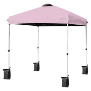 6.6 x 6.6 Feet Outdoor Pop Up Camping Canopy Tent with Roller Bag-Blue - Pink