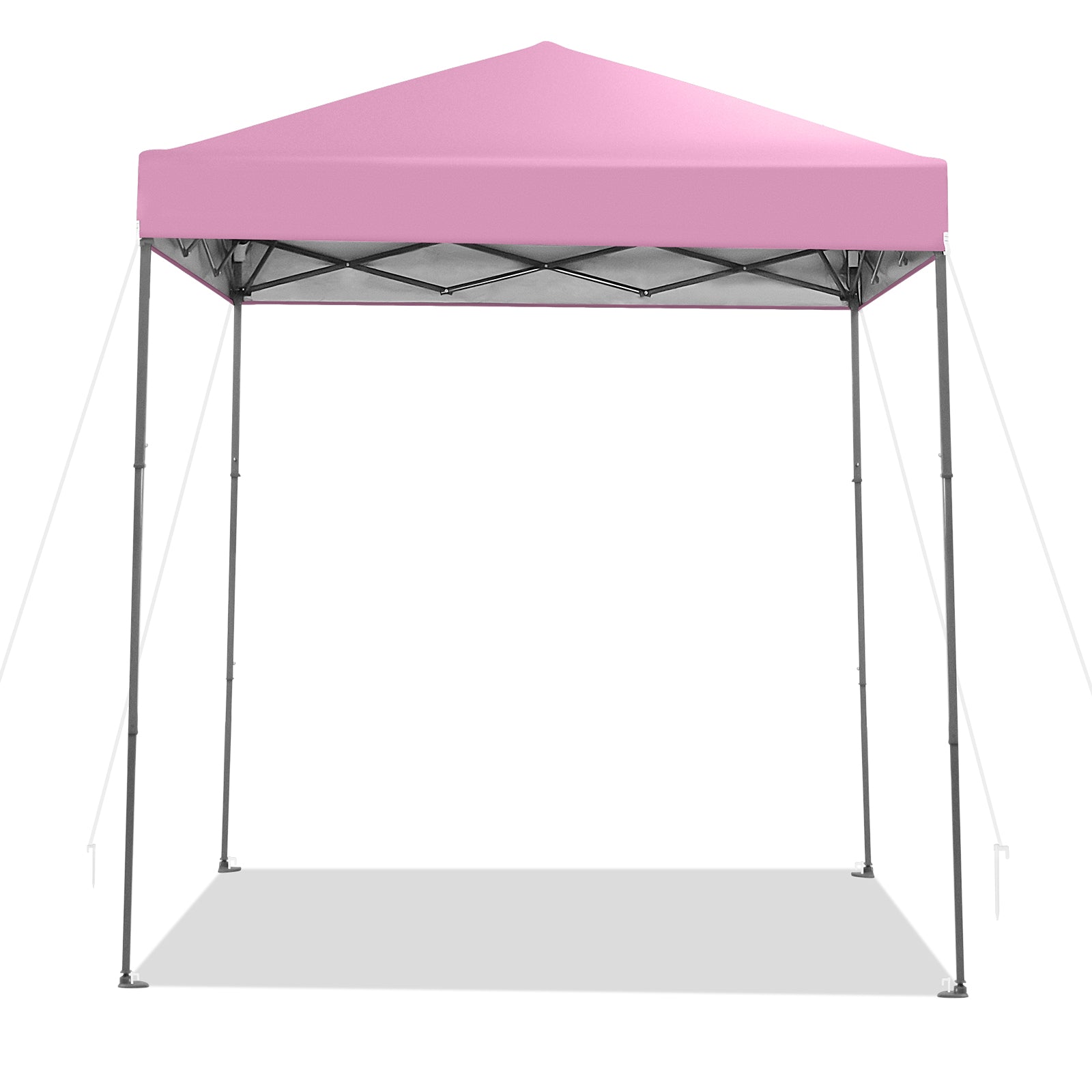 6.6 x 6.6 Feet Outdoor Pop-up Canopy Tent with UPF 50+ Sun Protection-Pink - Pink