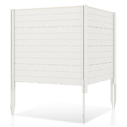 Outdoor Privacy Fence Screen with 5 Ground Stakes for Garden Yard Patio-White - White