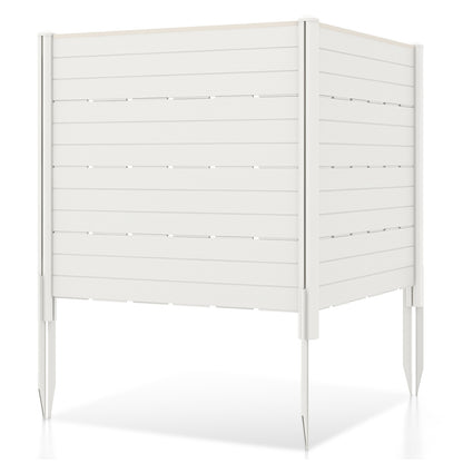 Outdoor Privacy Fence Screen with 5 Ground Stakes for Garden Yard Patio-White - White