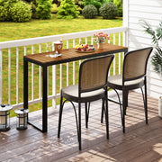 Outdoor Rectangle Console Table with Long-Lasting WPC Tabletop