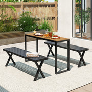 Outdoor Rectangle Console Table with Long-Lasting WPC Tabletop