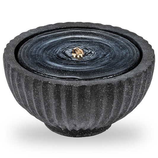 Outdoor Round Sphere Water Fountain with LED Lights and Pump