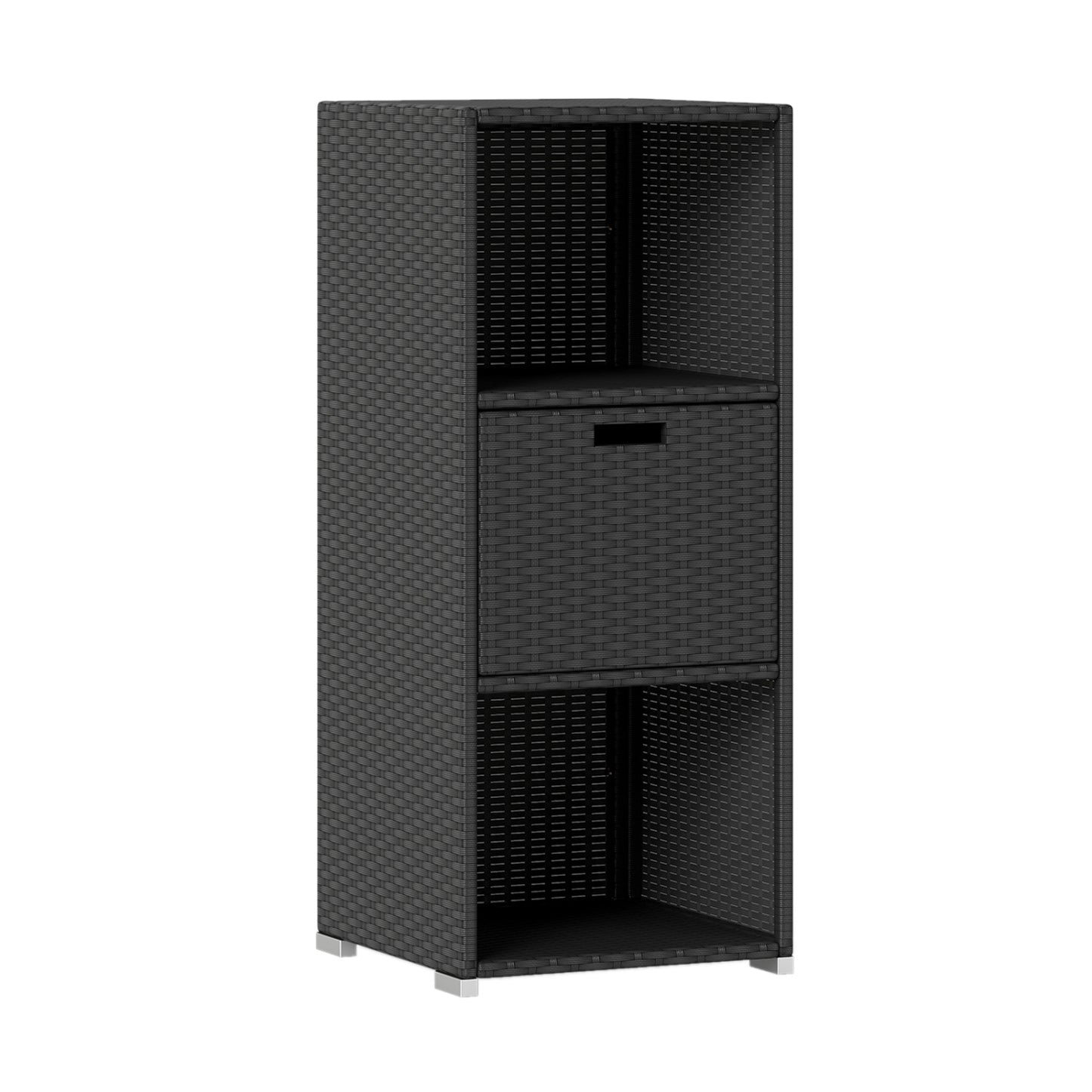 Outdoor Storage Cabinet Patio Wicker Organizer with Drawer