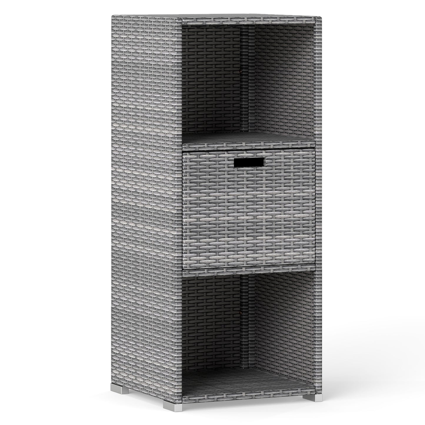 Outdoor Storage Cabinet Patio Wicker Organizer with Drawer
