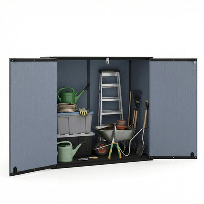 Outdoor Storage Shed 23.5 Cu.ft All-Weather Storage Box with Floor Lockable Door