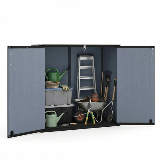Outdoor Storage Shed 23.5 Cu.ft All-Weather Storage Box with Floor Lockable Door