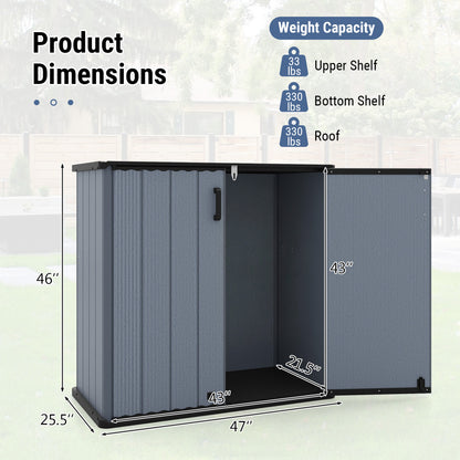 Outdoor Storage Shed 23.5 Cu.ft All-Weather Storage Box with Floor Lockable Door