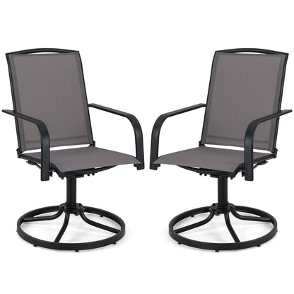 Outdoor Swivel Chairs Set of 2 with High Back and Breathable Seat