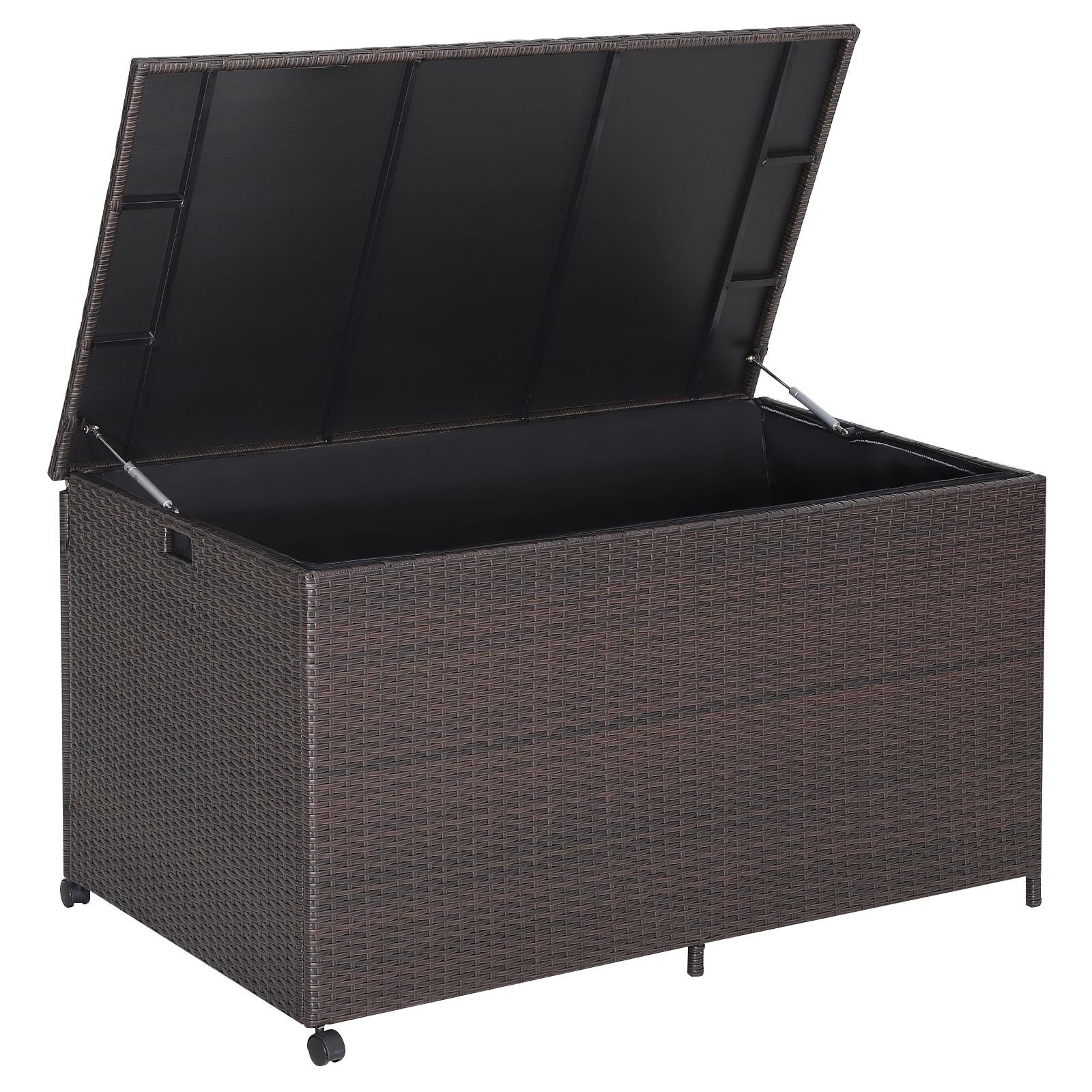 Outdoor Wicker Storage Box with Zippered Liner-50 Gallon - 133 Gallon