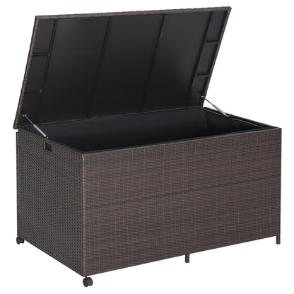 Outdoor Wicker Storage Box with Zippered Liner-50 Gallon - 133 Gallon