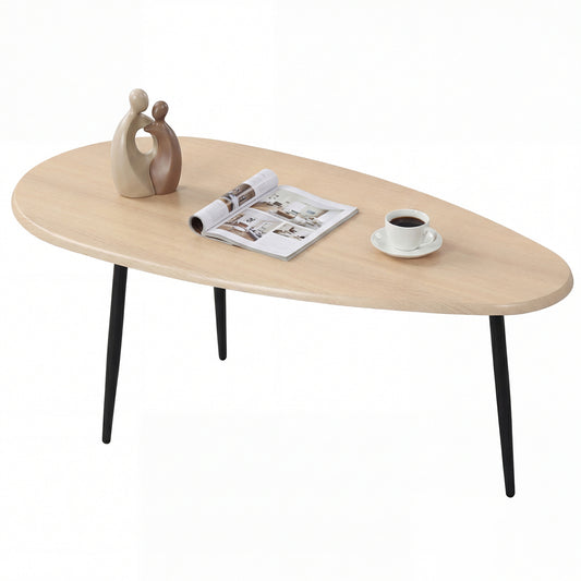 Oval Coffee Table Mid Century Center Table with Sturdy Metal Construction