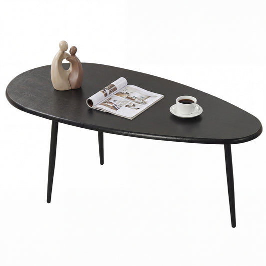 Oval Coffee Table Mid Century Center Table with Sturdy Metal Construction