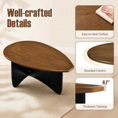 Oval Coffee Table Mid Century Modern Low Profile Wood