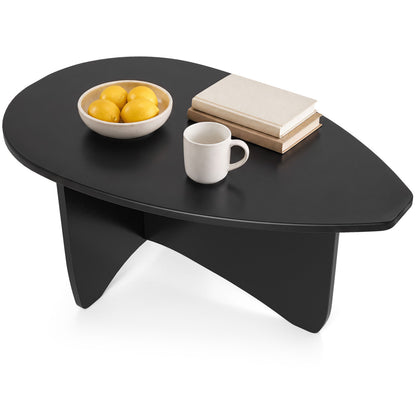 Oval Coffee Table Mid Century Modern Low Profile Wood
