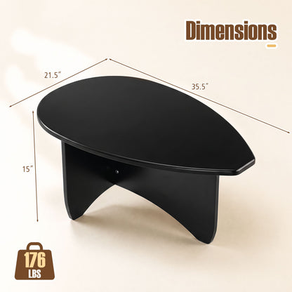 Oval Coffee Table Mid Century Modern Low Profile Wood