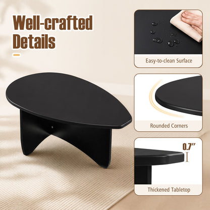 Oval Coffee Table Mid Century Modern Low Profile Wood