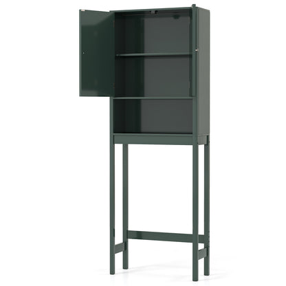 Over The Toilet Storage Cabinet with Fluted Doors-Green