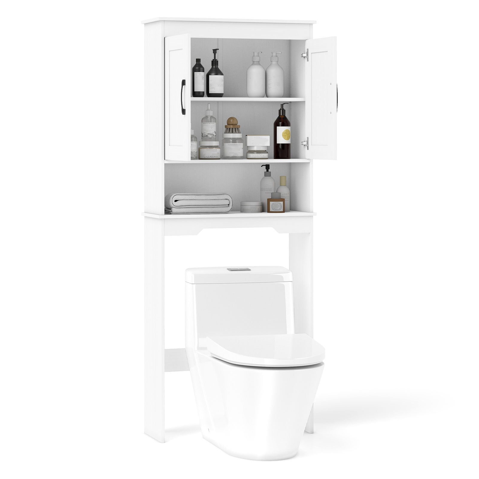 Over Toilet Space Saver Bathroom Organizer with Storage Cabinet