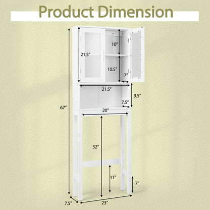 Over the Toilet Bathroom Storage Cabinet with Adjustable Shelf