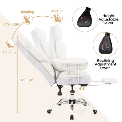 Big and Tall Executive Office Desk Chair with Footrest