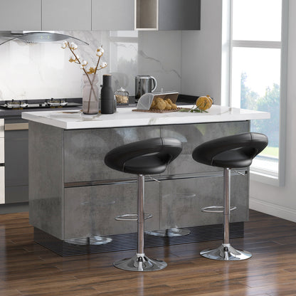 Height Adjustable Bar Stools Set of 2 with Hollow Back and Footrest