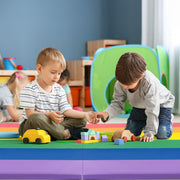 PU Leather Tri-Folding Gymnastics Tumbling Mat with Carrying Handles