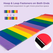 PU Leather Tri-Folding Gymnastics Tumbling Mat with Carrying Handles