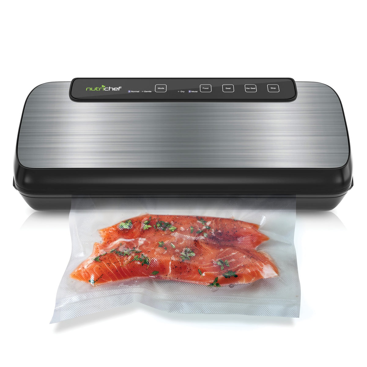 NutriChef Automatic Vacuum Sealer with Dry/Moist Settings, Bags & Roll Included - view 3