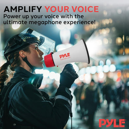 Pyle 30W Mini Megaphone Bullhorn with LED Light & Siren - view 7