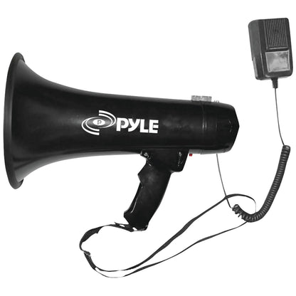 Pyle 40W Megaphone Bullhorn with Siren, Aux Input & Handheld Mic
