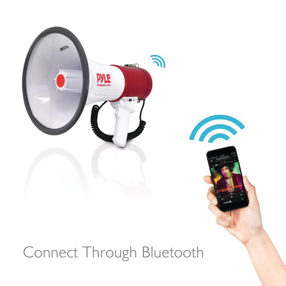Pyle 50W Bluetooth Megaphone Bullhorn with Siren, USB/SD & Aux, 1,200-Yd. Range - view 3