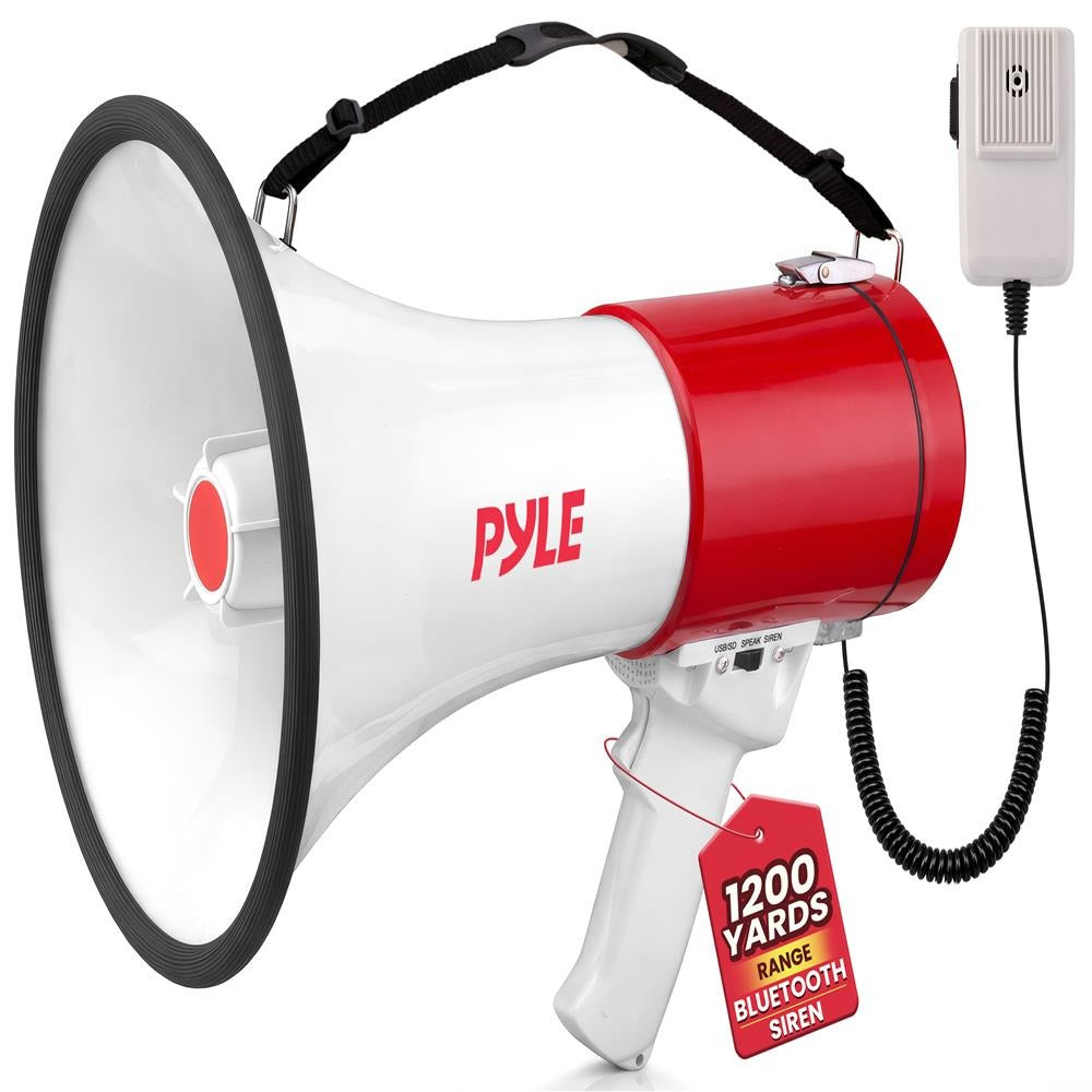 Pyle 50W Bluetooth Megaphone Bullhorn with Siren, USB/SD & Aux, 1,200-Yd. Range - view 6