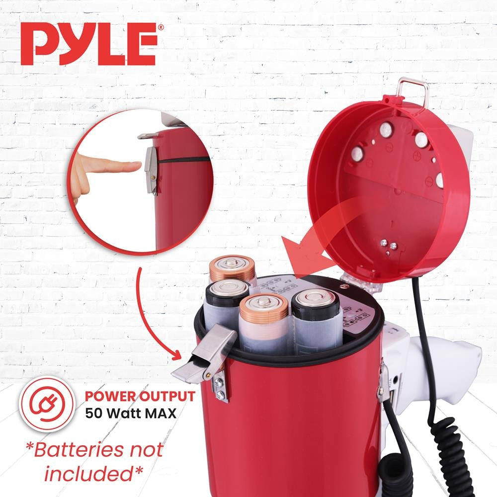 Pyle 50W Bluetooth Megaphone Bullhorn with Siren, USB/SD & Aux, 1,200-Yd. Range - view 12