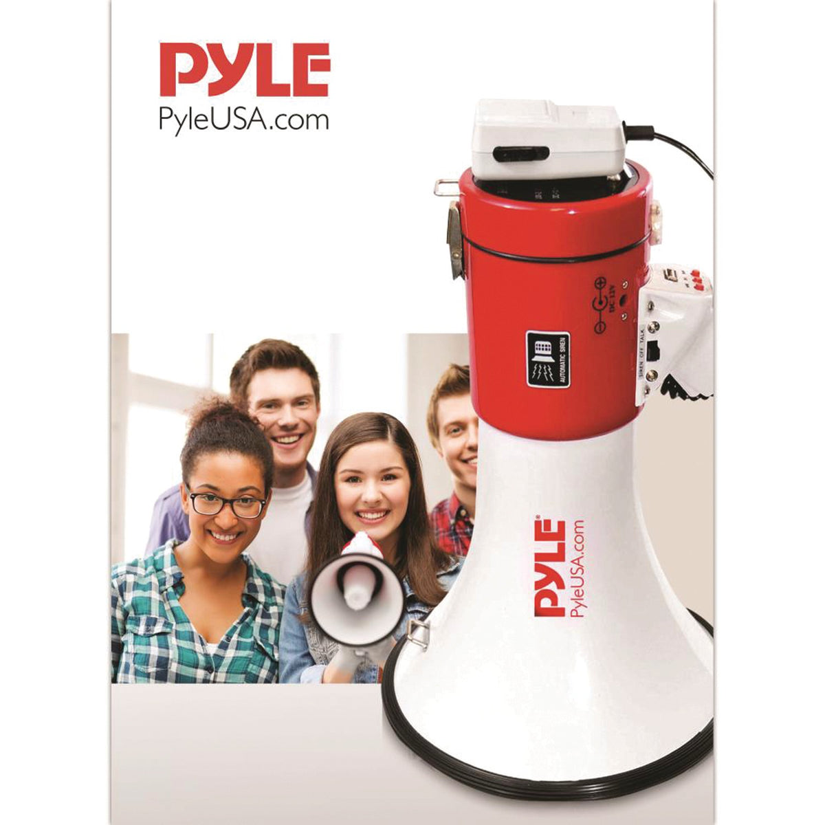 Pyle Pro 50W Piezo Dynamic Megaphone with USB Music Player, Talk & Siren Modes - view 5