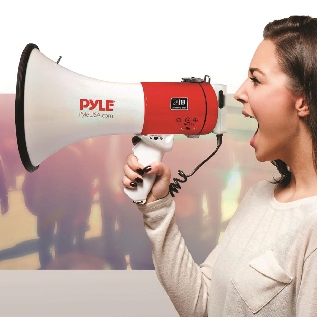 Pyle Pro 50W Piezo Dynamic Megaphone with USB Music Player, Talk & Siren Modes - view 6