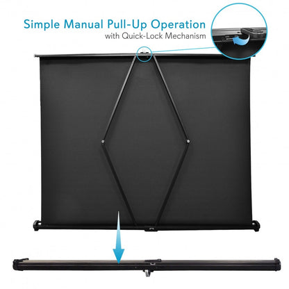 Pyle 50-In. Portable Pull-Up Projector Screen with Aluminum Case - view 4