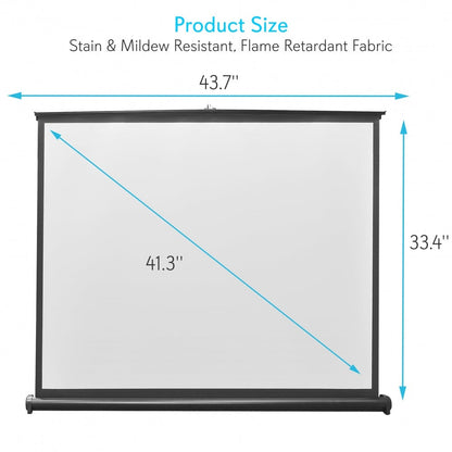Pyle 50-In. Portable Pull-Up Projector Screen with Aluminum Case - view 5