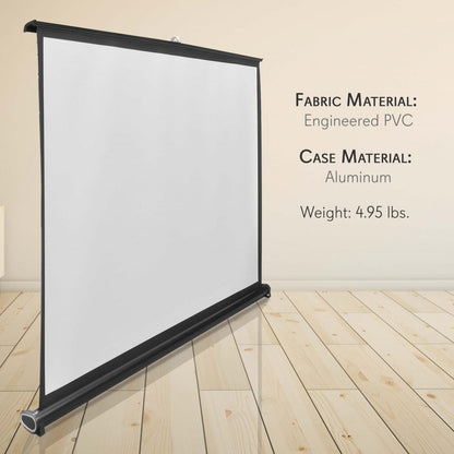 Pyle 50-In. Portable Pull-Up Projector Screen with Aluminum Case - view 8