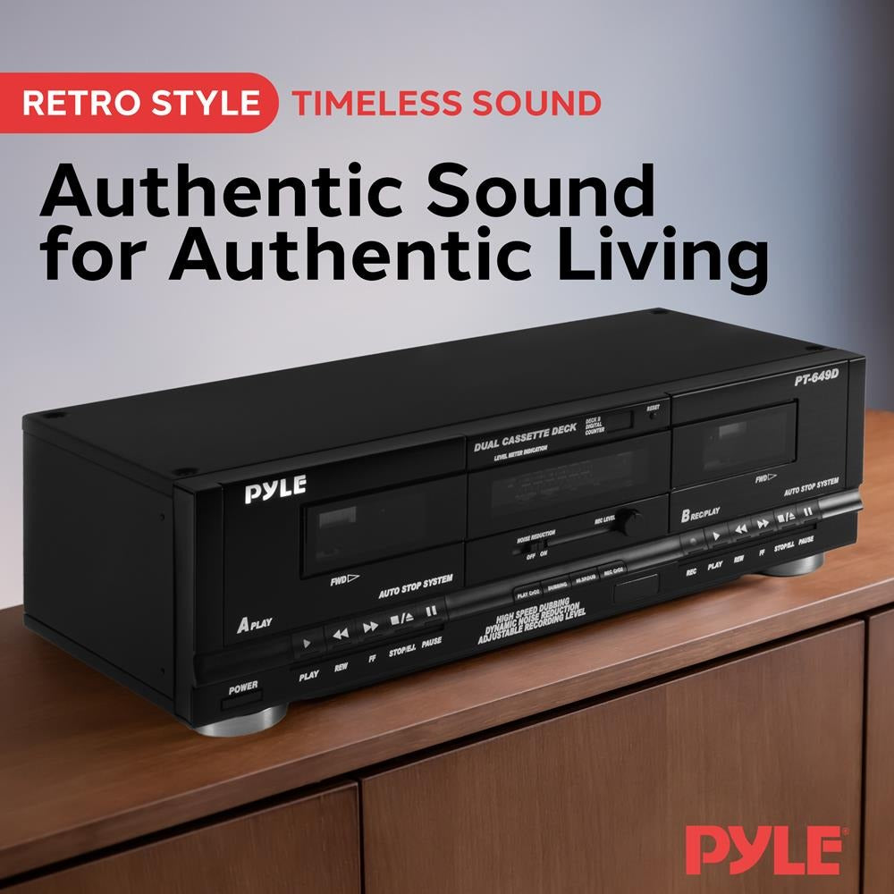 Pyle Rack-Mount Dual Cassette Deck with High-Speed Dubbing - view 8
