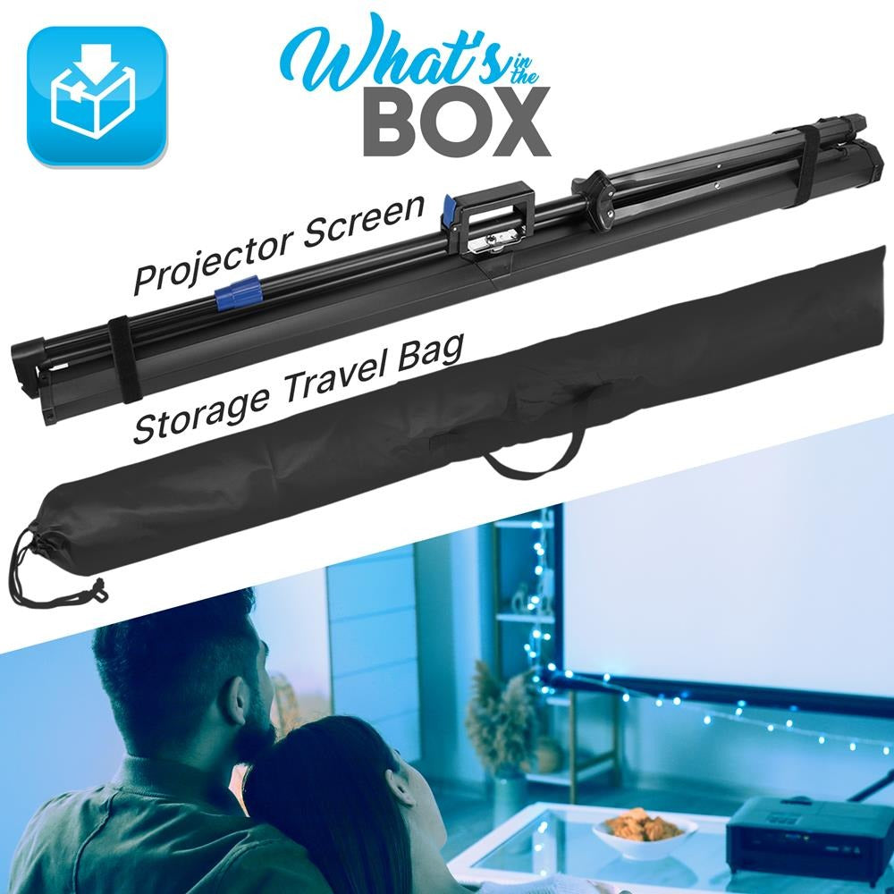 Pyle 60-In. Portable Tripod Projector Screen with Carry Case - view 3