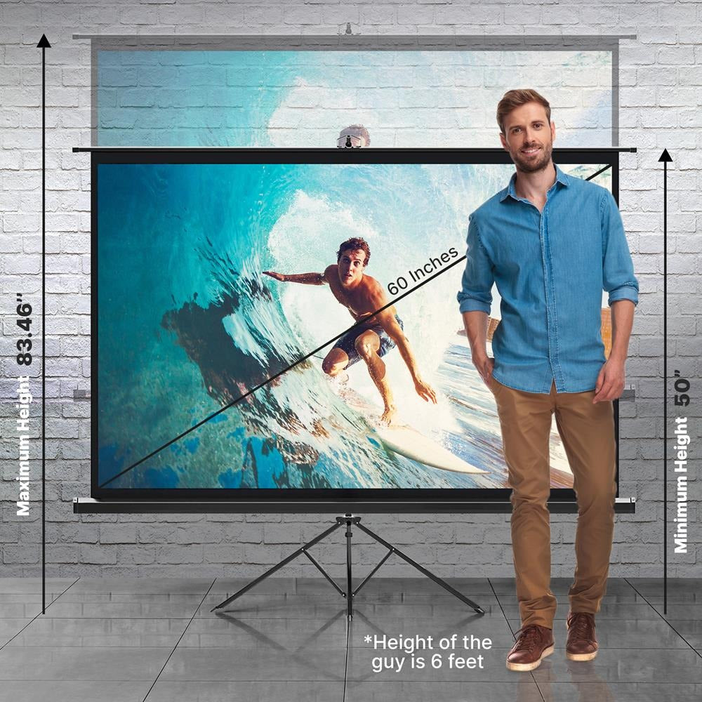 Pyle 60-In. Portable Tripod Projector Screen with Carry Case - view 4
