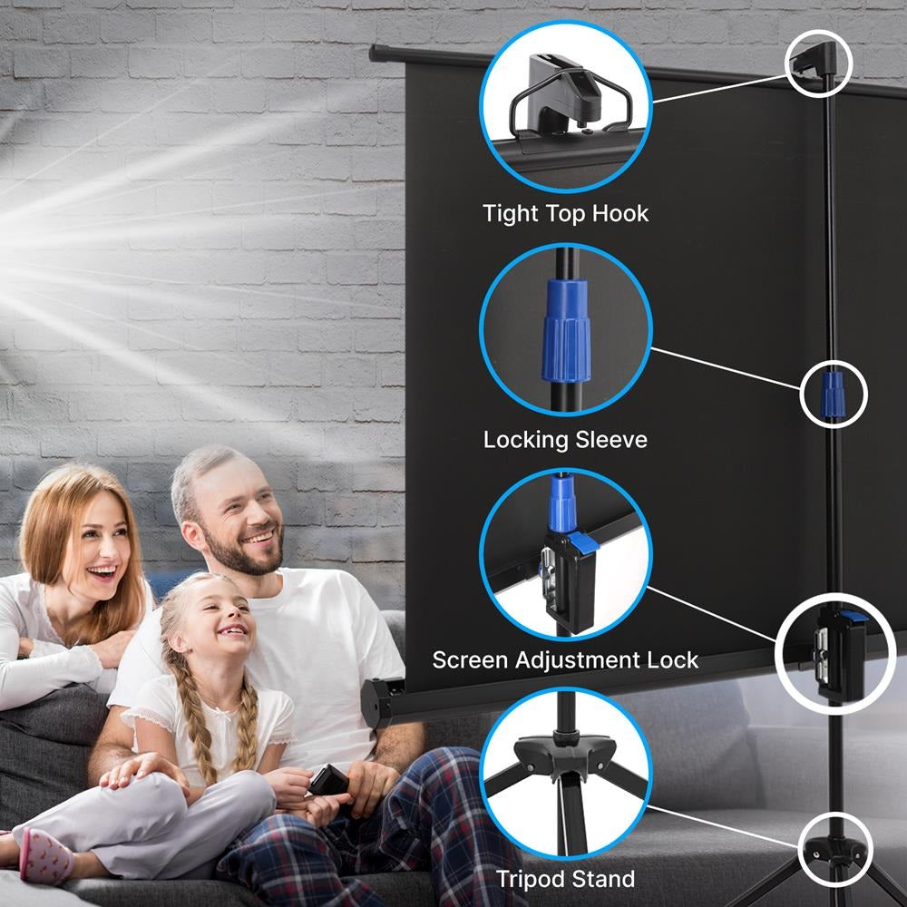 Pyle 60-In. Portable Tripod Projector Screen with Carry Case - view 6