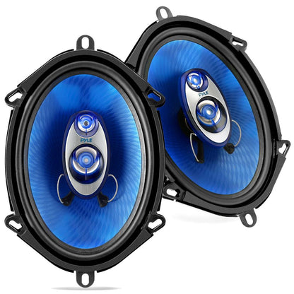Pyle Blue Label 5x7/6x8 In. 300W 3-Way Coaxial Car Speakers, Pair - view 3