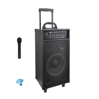 Pyle Portable Bluetooth PA Speaker System with 10-In. Sub, Wheels & Rechargeable Battery - view 4