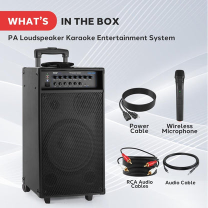 Pyle Portable Bluetooth PA Speaker System with 10-In. Sub, Wheels & Rechargeable Battery - view 12