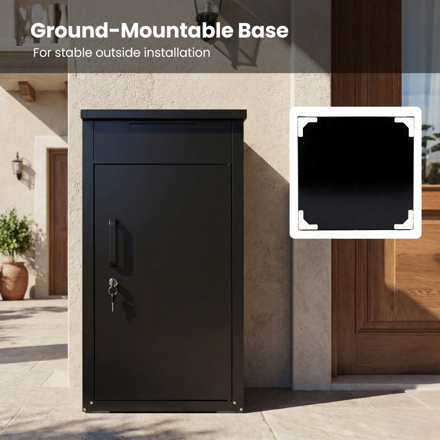 Package Delivery Box with Anti-Theft Board and Lockable Door
