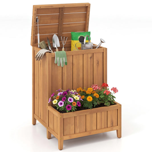 Package Delivery Box with Planter Box for Pool Accessories and Garden Tools