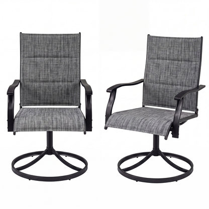 Swivel Patio Dining Chairs Set of 2 with Padded Seats